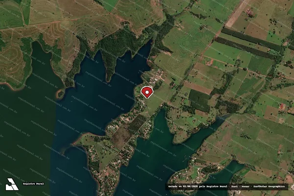 Imagem de satélite de Infração Ambiental em Santa Fé do Sul - SP (marcador da localização)