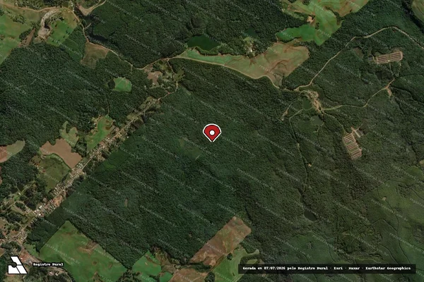 Imagem de satélite de Infração da Flora em Ponte Serrada - SC (marcador da localização)