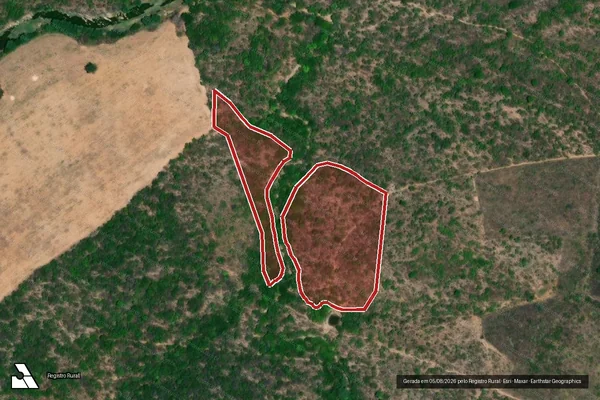 Imagem de satélite de Infração da Flora em Gararu - SE
