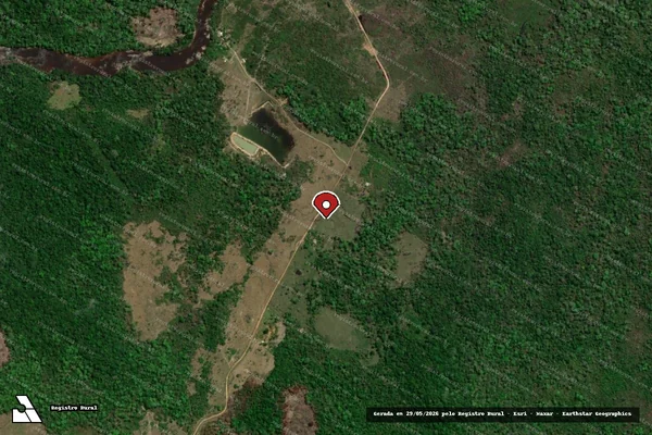Imagem de satélite de Infração Ambiental em Boa Vista - RR (marcador da localização)