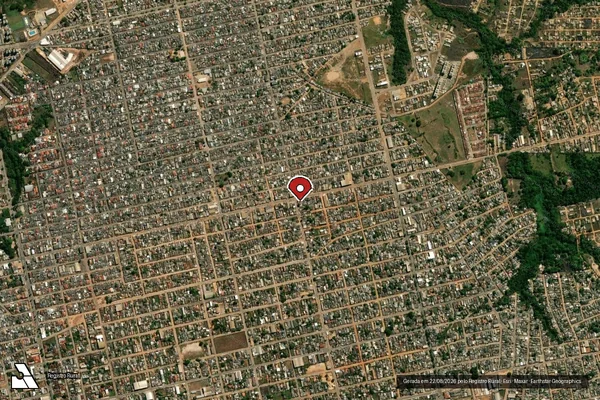 Imagem de satélite de Infração da Flora em Porto Velho - RO (marcador da localização)