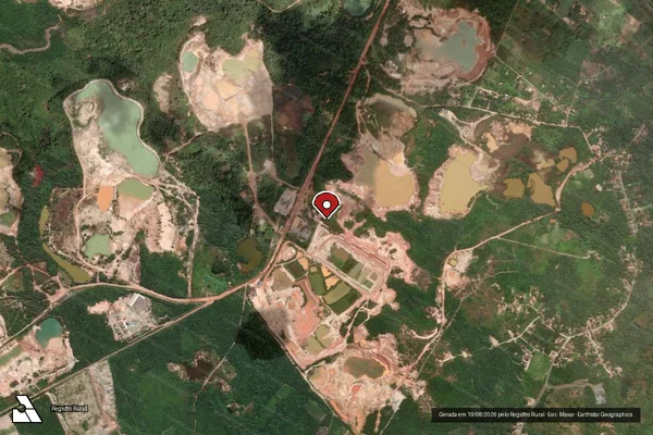 Imagem de satélite de Infração Ambiental em São Luís - MA (marcador da localização)