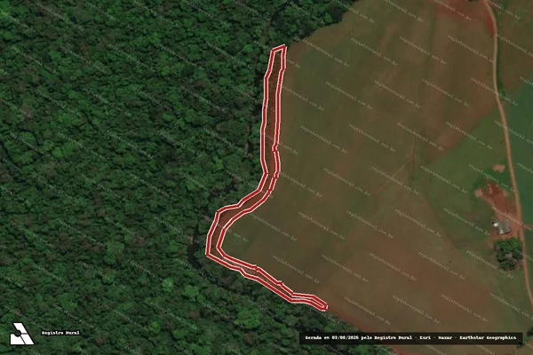 Imagem de satélite de Infração Ambiental em Pranchita - PR