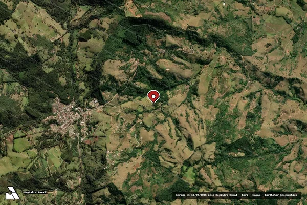Imagem de satélite de Infração Ambiental em Gonçalves - MG (marcador da localização)