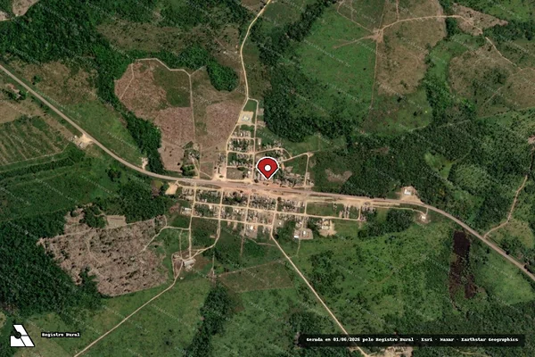 Imagem de satélite de Infração Ambiental em Trairão - PA (marcador da localização)