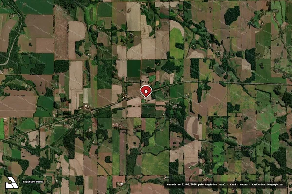 Imagem de satélite de Infração Ambiental em Guarani das Missões - RS (marcador da localização)