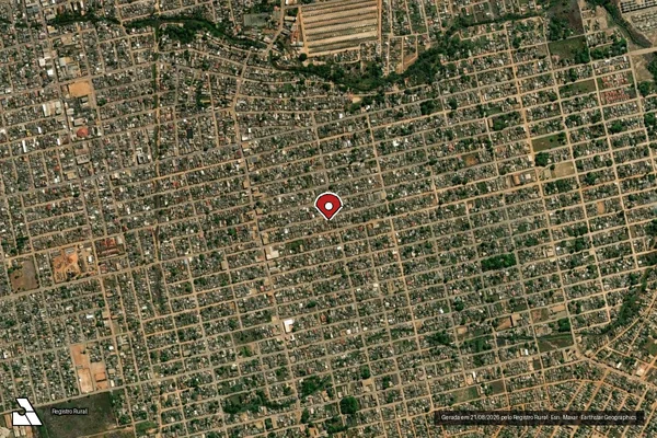 Imagem de satélite de Infração Ambiental em Porto Velho - RO (marcador da localização)