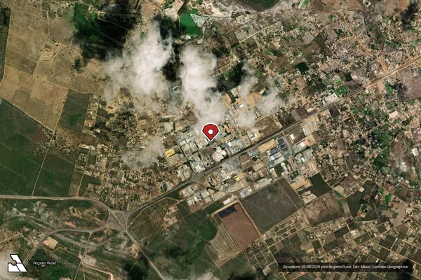 Imagem de satélite de Infração Ambiental em Vitória da Conquista - BA (marcador da localização)