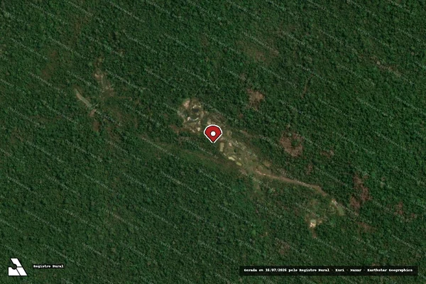 Imagem de satélite de Infração Ambiental em Altamira - PA (marcador da localização)