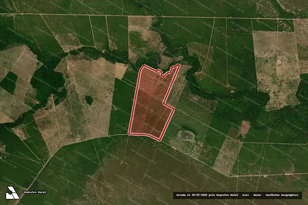 Imagem de satélite de Infração da Flora em Ribeirão Cascalheira - MT