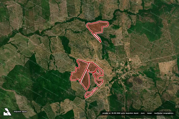 Imagem de satélite — Embargo Ambiental — Angico/TO