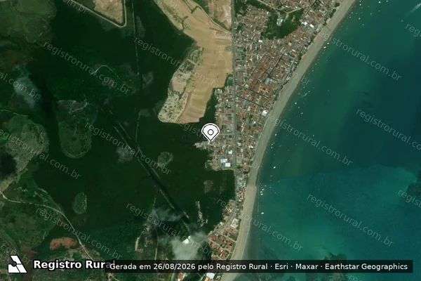 Imagem de satélite de Infração da Flora em Maragogi - AL (marcador da localização)