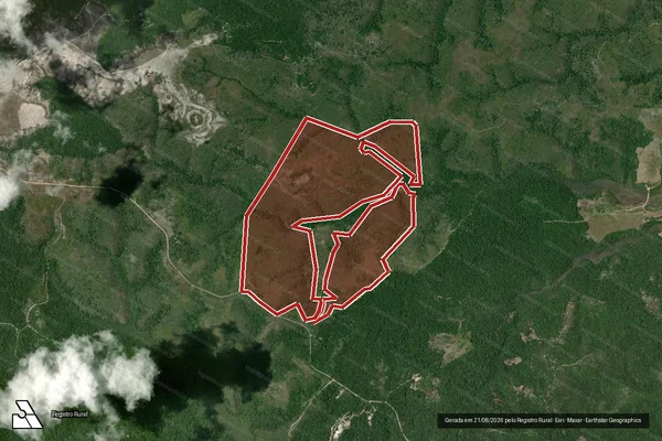 Imagem de satélite de Infração Ambiental em Santa Cruz Cabrália - BA