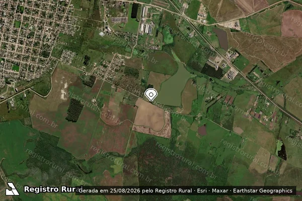 Imagem de satélite de Infração referente a Qualidade Ambiental em Dom Pedrito - RS (marcador da localização)