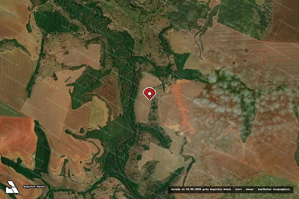 Imagem de satélite de Desmatamento em Palestina de Goiás - GO (marcador da localização)