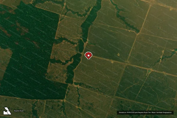 Imagem de satélite de Infração da Flora em Buritis - RO (marcador da localização)