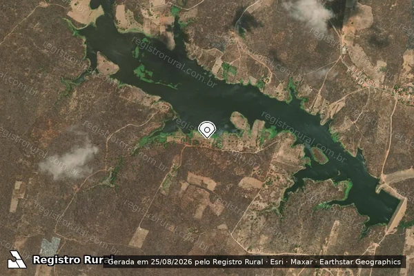 Imagem de satélite — Embargo IBAMA — Infração Ambiental — Parambu/CE