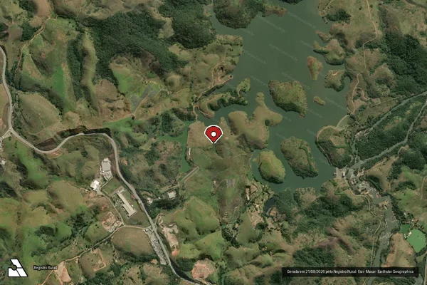 Imagem de satélite de Infração da Flora em Juiz de Fora - MG (marcador da localização)