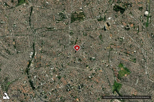 Imagem de satélite de Infração Ambiental em São Paulo - SP (marcador da localização)