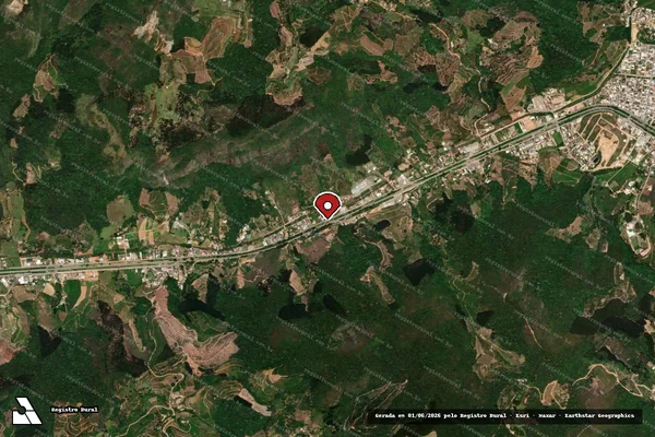 Imagem de satélite de Infração Ambiental em Venda Nova do Imigrante - ES (marcador da localização)