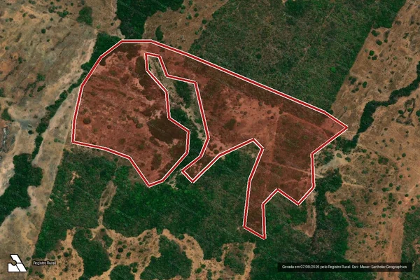 Imagem de satélite — Embargo IBAMA — Infração Ambiental - Araguaçu/TO