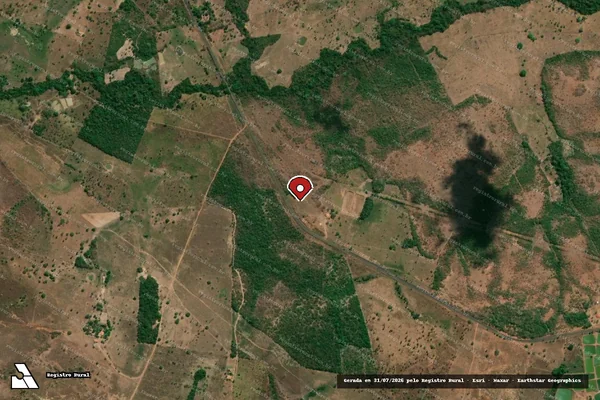 Imagem de satélite de Infração Ambiental em Montes Altos - MA (marcador da localização)