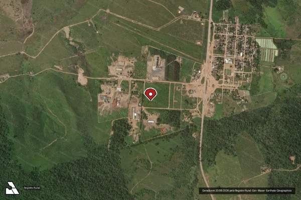 Imagem de satélite de Infração da Flora em Novo Progresso - PA (marcador da localização)