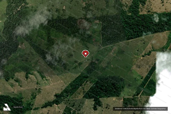 Imagem de satélite de Infração Ambiental em Boca do Acre - AM (marcador da localização)
