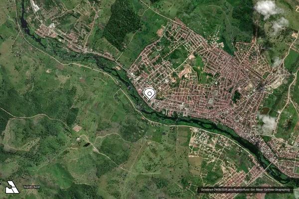 Imagem de satélite — Embargo IBAMA — Comércio Ilegal de Madeira — Ipiaú/BA