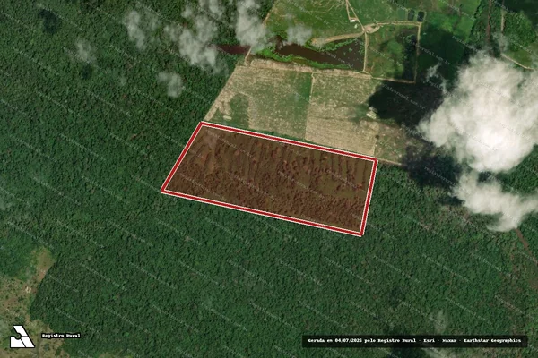 Imagem de satélite — Embargo IBAMA — Infração da Flora - Cantá/RR