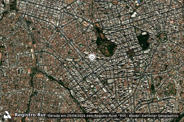 Imagem de satélite de Infração da Fauna em Goiânia - GO (marcador da localização)