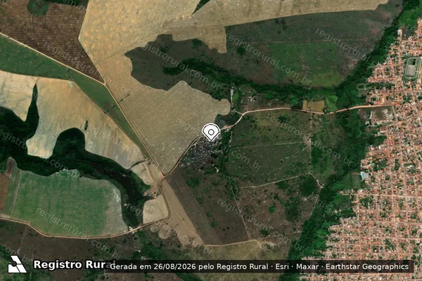 Imagem de satélite de Infração da Flora em Goianésia do Pará - PA (marcador da localização)