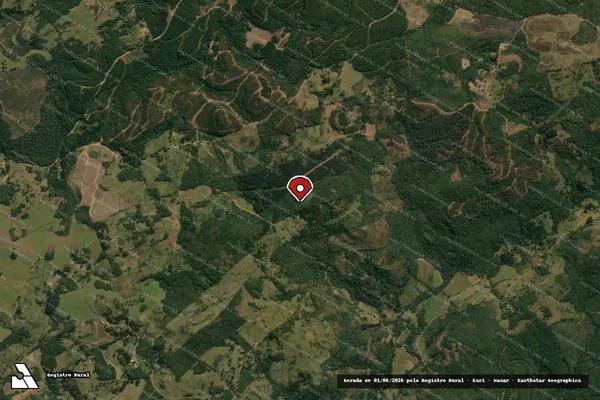 Imagem de satélite de Infração Ambiental em Campos Novos - SC (marcador da localização)
