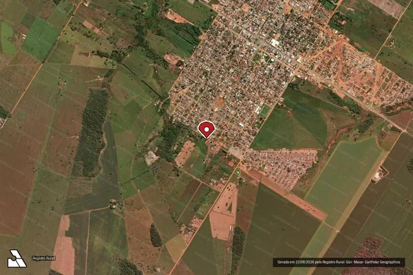 Imagem de satélite de Infração Ambiental em São José do Rio Claro - MT (marcador da localização)