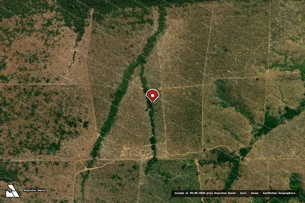 Imagem de satélite de Infração da Flora em Colniza - MT (marcador da localização)