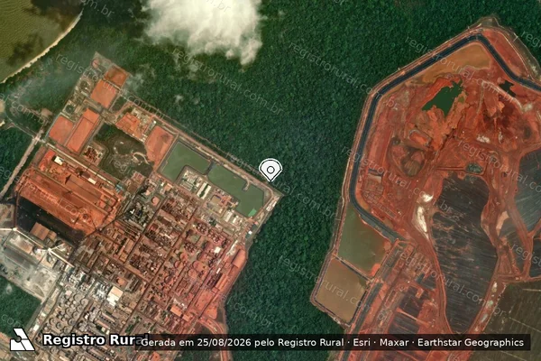 Imagem de satélite de Infração de Licenciamento(Não Classificada-Móvel) em Barcarena - PA (marcador da localização)