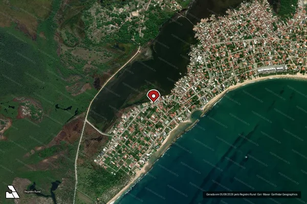 Imagem de satélite de Infração Ambiental em Ipojuca - PE (marcador da localização)