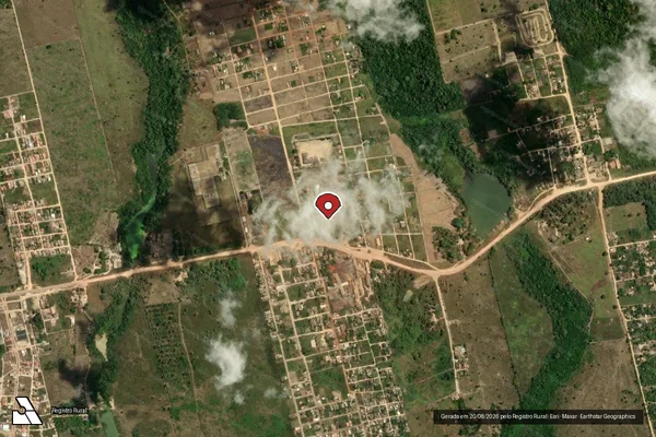 Imagem de satélite de Infração da Flora em Uruará - PA (marcador da localização)