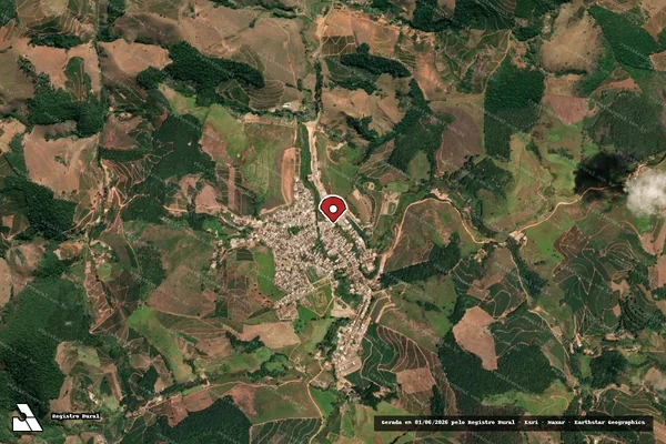 Imagem de satélite de Infração da Fauna em Sericita - MG (marcador da localização)