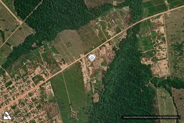 Imagem de satélite de Infração da Flora em Manicoré - AM (marcador da localização)