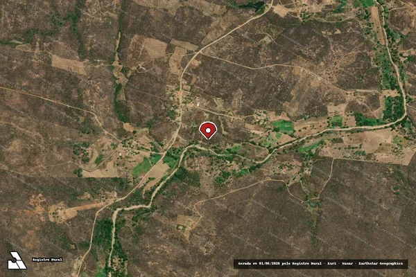 Imagem de satélite de Infração Ambiental em Beberibe - CE (marcador da localização)