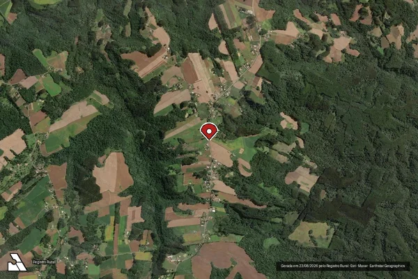 Imagem de satélite de Infração Ambiental em Santa Terezinha - SC (marcador da localização)
