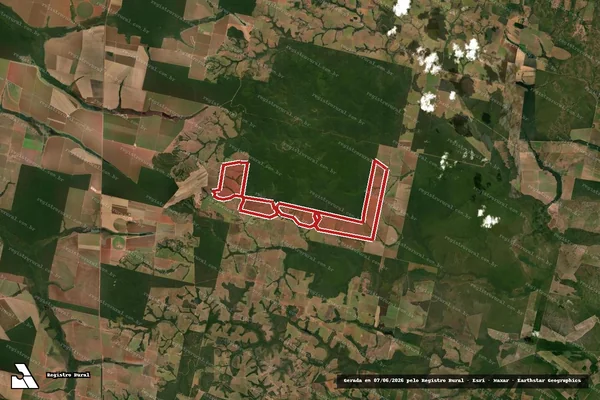 Imagem de satélite de Infração Ambiental em Ribeirão Cascalheira - MT
