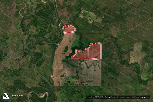 Imagem de satélite — Embargo IBAMA — Infração da Flora — Dueré/TO