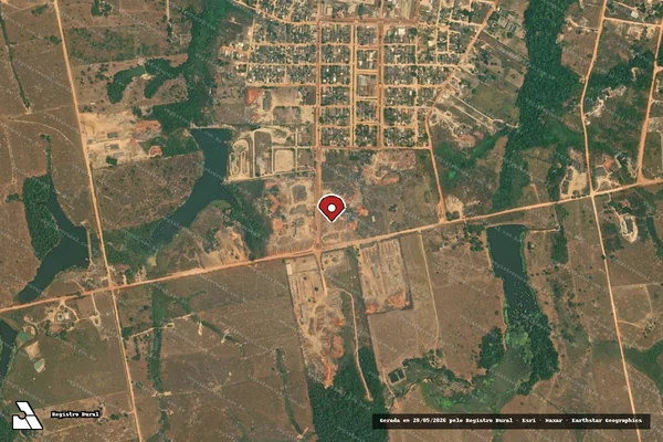 Imagem de satélite de Infração Ambiental em Apiacás - MT (marcador da localização)