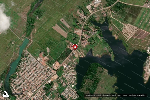 Imagem de satélite de Infração Ambiental em Breu Branco - PA (marcador da localização)