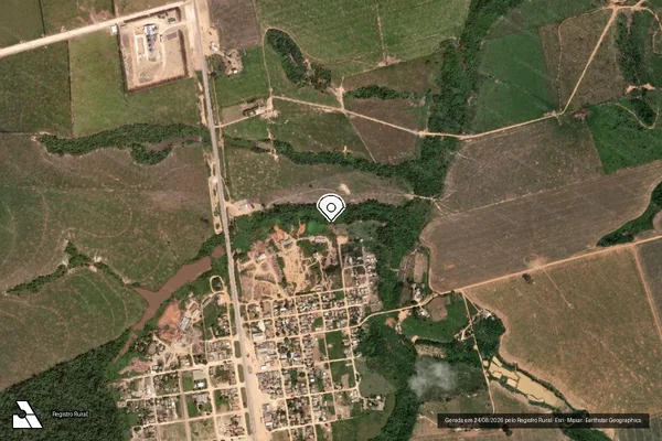 Imagem de satélite de Infração da Flora em Novo Progresso - PA (marcador da localização)