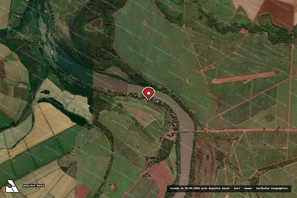 Imagem de satélite de Infração da Flora em Viradouro - SP (marcador da localização)