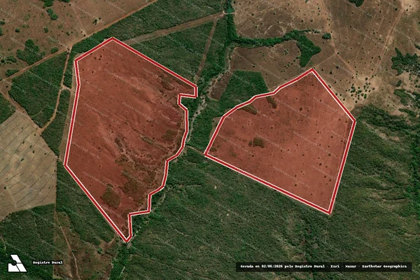 Imagem de satélite de Infração Ambiental em Dueré - TO