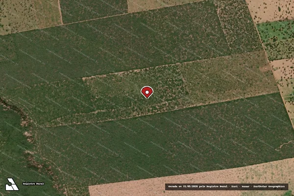 Imagem de satélite de Infração Ambiental em Tucano - BA (marcador da localização)